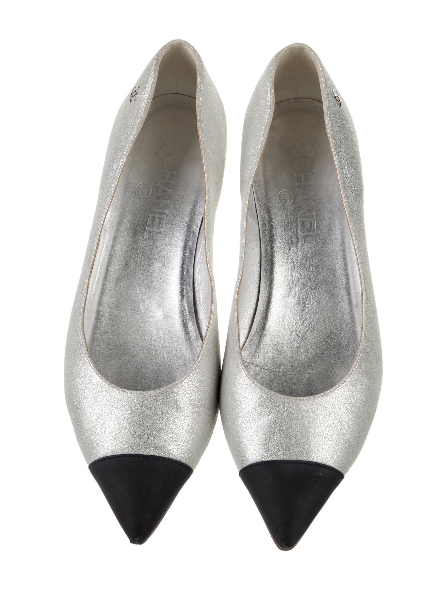 Chanel 2014 Interlocking CC Logo Ballet Flats
